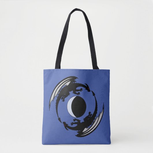 Moon Dragons Fantasy Design Boodschappentas Tote Bag (Voorkant)