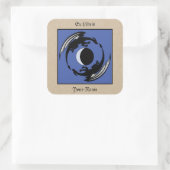 Moon Dragons Fantasy Design Bookplate Vierkante Sticker (Tas)