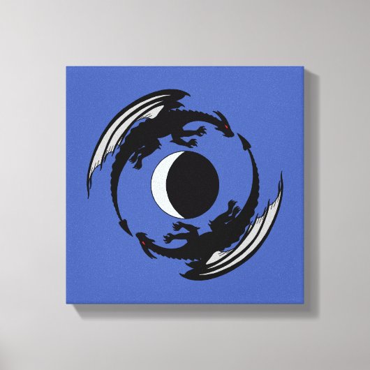 Moon Dragons Fantasy Design Canvas Afdrukken (Voorkant)