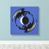 Moon Dragons Fantasy Design Canvas Afdrukken (Insitu (Houten vloer))