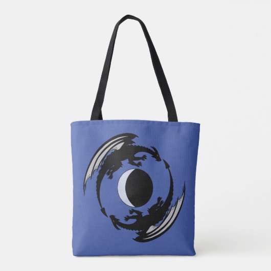 Moon Dragons Fantasy Design Canvas tas (Achterkant)