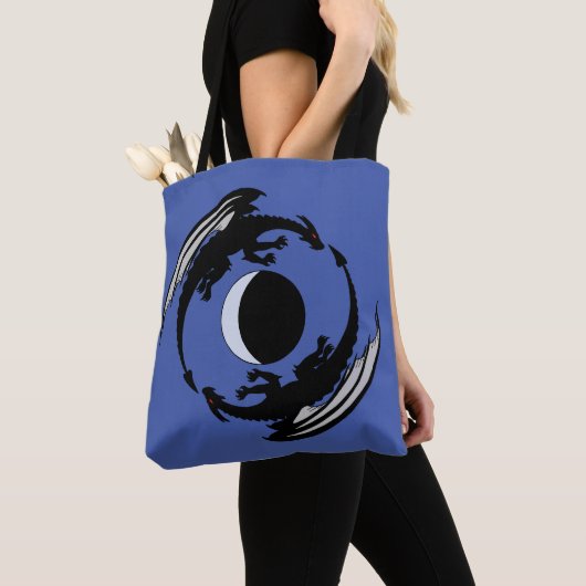 Moon Dragons Fantasy Design Canvas tas (Dichtbij)