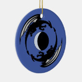 Moon Dragons Fantasy Design Ceramic Ornament (Rechts)