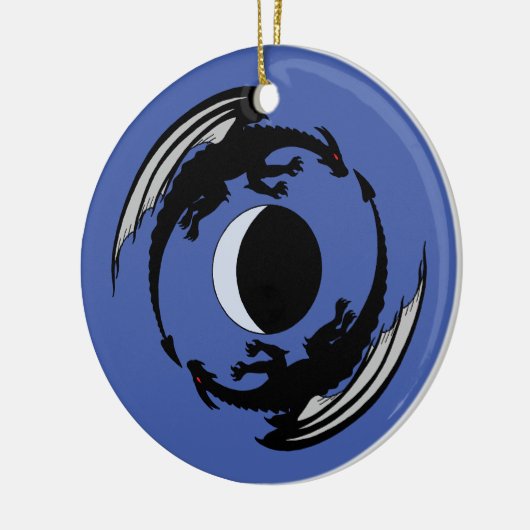 Moon Dragons Fantasy Design Ceramic Ornament (Links)