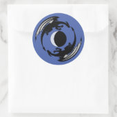Moon Dragons Fantasy Design Classic Round Sticker (Tas)