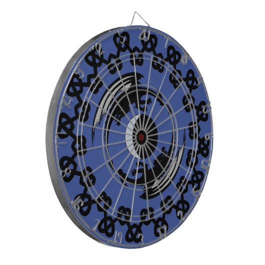 Moon Dragons Fantasy Design Dartboard Dartbord (Voorkant Links)