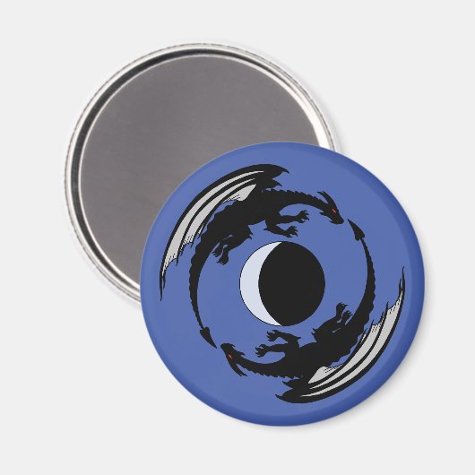 Moon Dragons Fantasy Design Magnet (Voorkant / Achterkant)