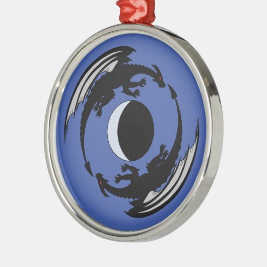 Moon Dragons Fantasy Design Metal Ornament (Links)