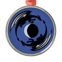 Moon Dragons Fantasy Design Metal Ornament