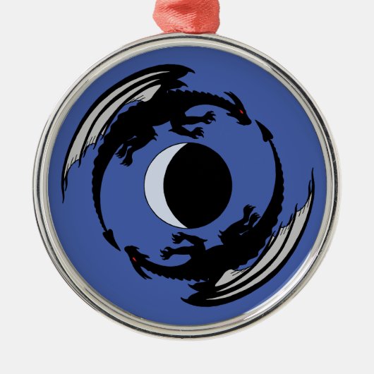 Moon Dragons Fantasy Design Metal Ornament (Voorkant)