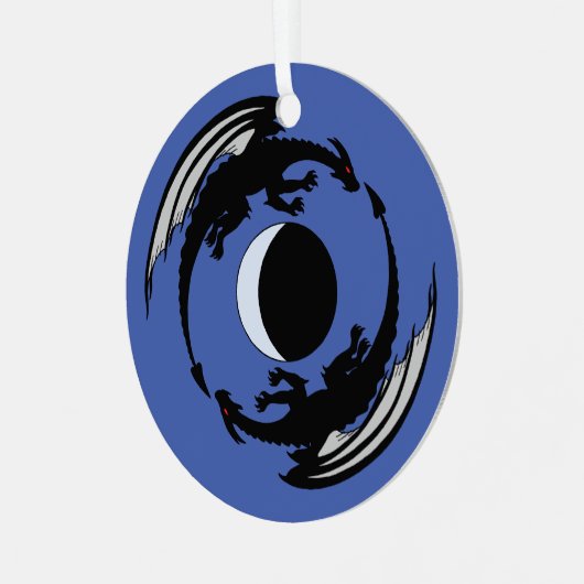 Moon Dragons Fantasy Design Metalen Ornament (Voorkant links)