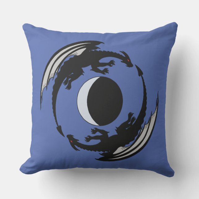 Moon Dragons Fantasy Design Outdoor Pillow Buitenkussen (Voorkant)