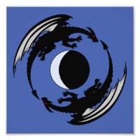 Moon Dragons Fantasy Design Photo Print