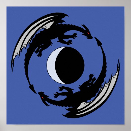 Moon Dragons Fantasy Design Poster (Voorkant)
