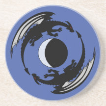 Moon Dragons Fantasy Design Sandstone Onderzetter