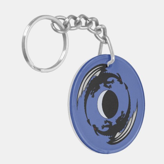 Moon Dragons Fantasy Design Sleutelhanger (Voorkant Links)