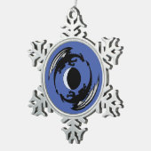 Moon Dragons Fantasy Design Snowflake Pewter Chris Tin Sneeuwvlok Ornament (Rechts)