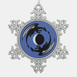 Moon Dragons Fantasy Design Snowflake Pewter Chris Tin Sneeuwvlok Ornament