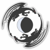 Moon Dragons Fantasy Design Sticker (Voorkant)