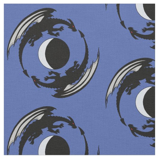 Moon Dragons Fantasy Design Stof (Close Up)