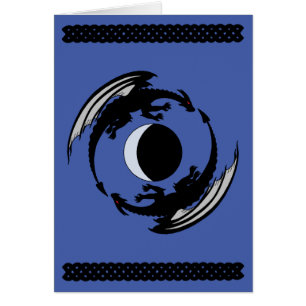 Moon Dragons Fantasy Design Wenskaart
