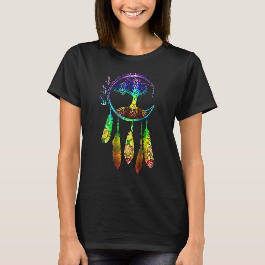 Moon Dream Catcher Veatherstree Life T-shirt (Voorkant)