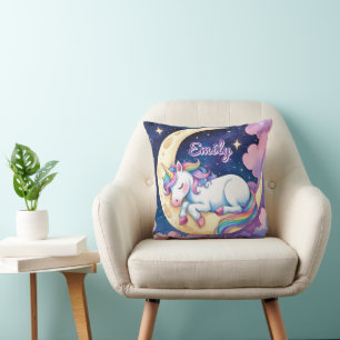 Moon Dream Unicorn Pillow – Bewerkbare naam Kussen