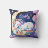Moon Dream Unicorn Pillow – Bewerkbare naam Kussen (Voorkant)