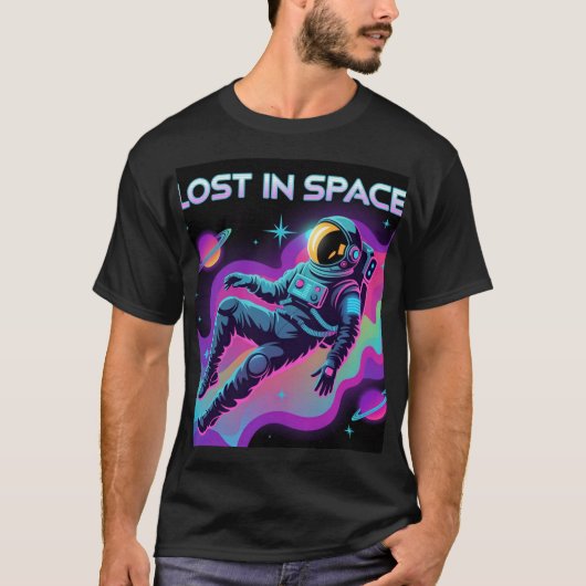 Moon Dreams - Astronaut zit alleen in de ruimte T-shirt (Voorkant)