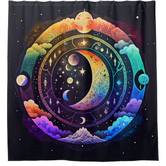 Moon Dreams Shower Curtain Douchegordijn (Voorkant)