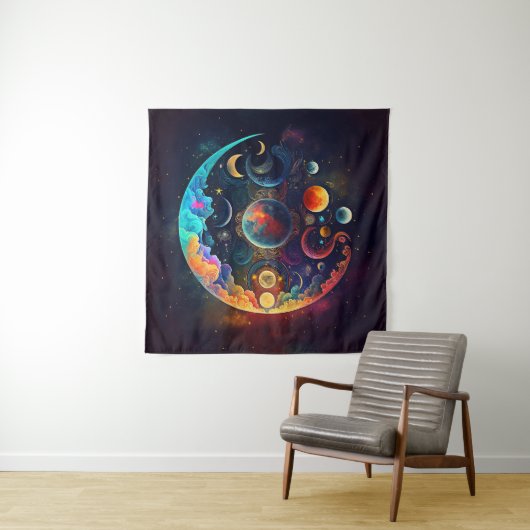 Moon Dreams Tapestry Wandkleed (In situ)