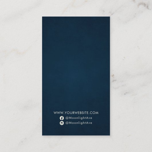 Moon Drocatcher Navy Blue Business Hartelijk dank Visitekaartje (Achterkant)
