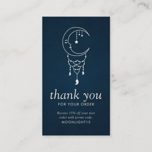 Moon Drocatcher Navy Blue Business Hartelijk dank Visitekaartje (Voorkant)
