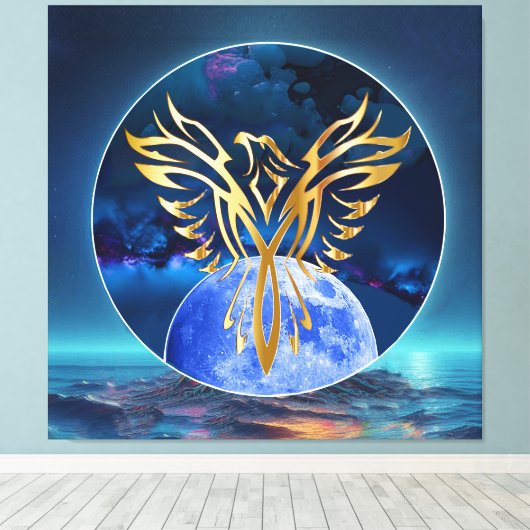 Moon Eagle Canvas Afdruk (Insitu (Houten vloer))