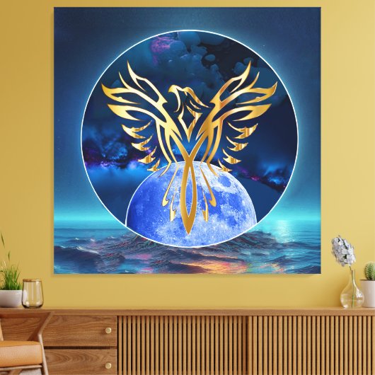 Moon Eagle Canvas Afdruk (Insitu (Woonkamer))