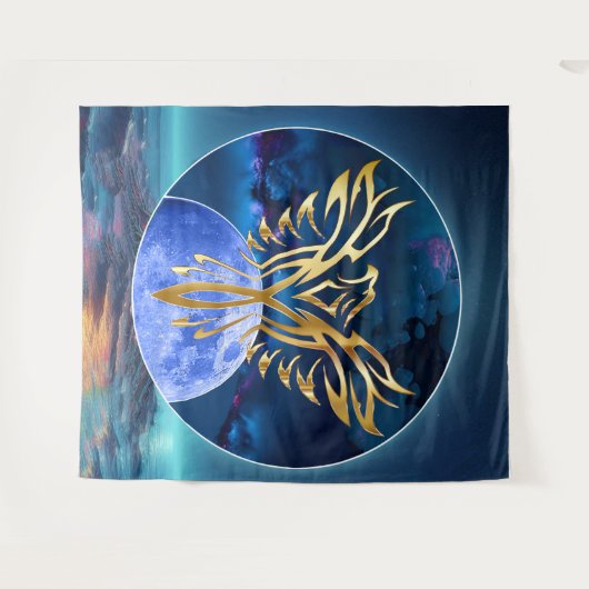 Moon Eagle Wandkleed (Voorkant (horizontaal))