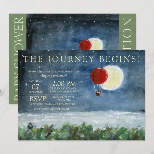 Moon Eclipse Baby shower Uitnodigen Kaart (Voorkant / Achterkant)