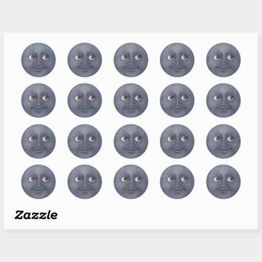 Moon emoji-stickers ronde sticker (Vel)