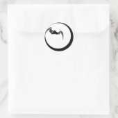 Moon en Bat Ronde Sticker (Tas)