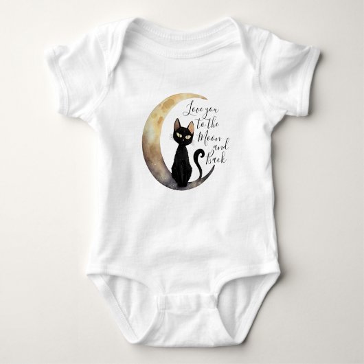 Moon en Black Cat Baby Bodysuit (Voorkant)
