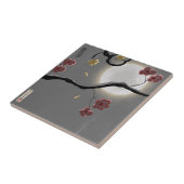 Moon- en bloesems Ceramic Tile Tegeltje (Zijkant)
