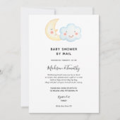 Moon en Cloud Baby shower per mailuitnodiging Kaart (Voorkant)