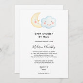 Moon en Cloud Baby shower per mailuitnodiging Kaart (Voorkant / Achterkant)
