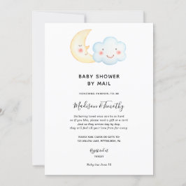 Moon en Cloud Baby shower per mailuitnodiging Kaart