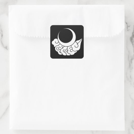 Moon en cloud vierkante sticker (Tas)