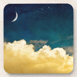Moon en Cloudscape Bier Onderzetter