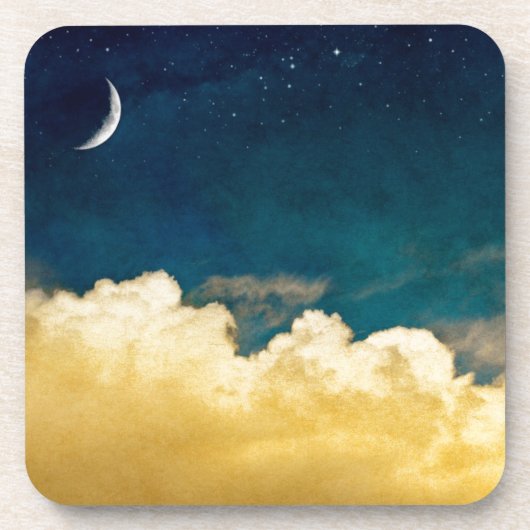 Moon en Cloudscape Bier Onderzetter (Voorkant)