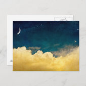 Moon en Cloudscape Briefkaart (Voorkant / Achterkant)