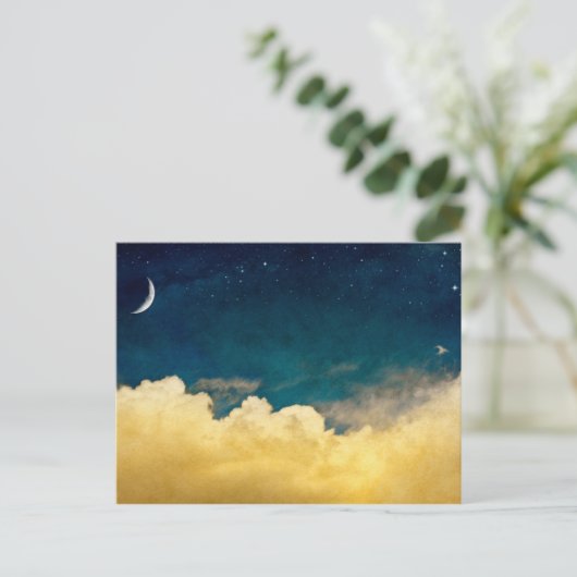 Moon en Cloudscape Briefkaart (Staand voorkant)