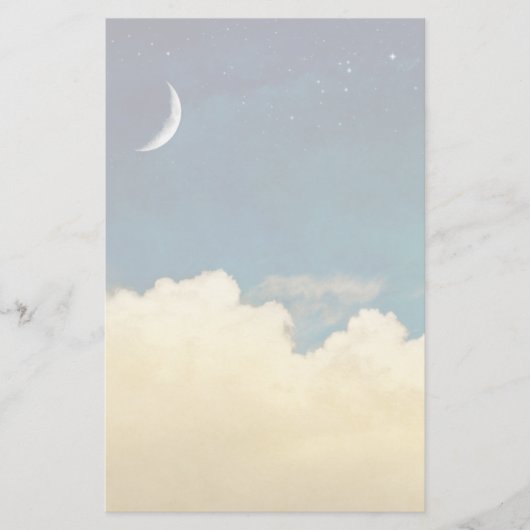 Moon en Cloudscape Briefpapier (Voorkant)
